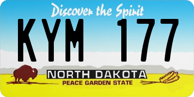 ND license plate KYM177