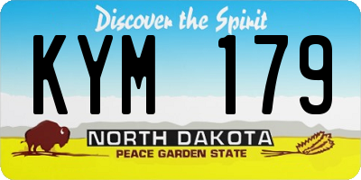 ND license plate KYM179