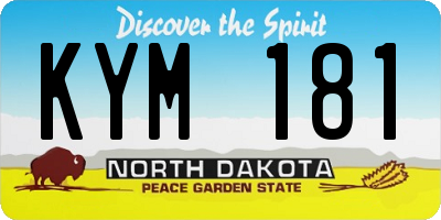 ND license plate KYM181