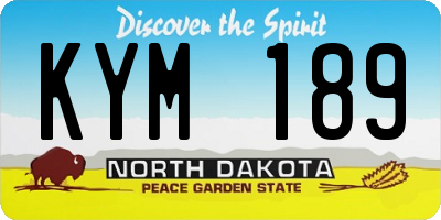 ND license plate KYM189
