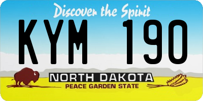 ND license plate KYM190