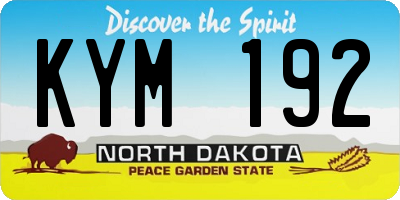 ND license plate KYM192
