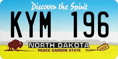 ND license plate KYM196