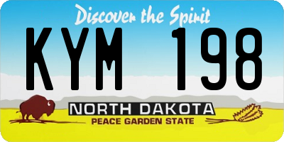 ND license plate KYM198