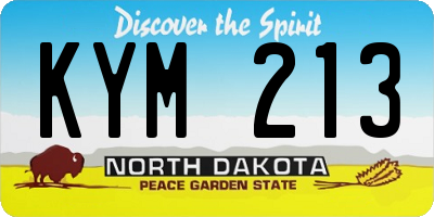 ND license plate KYM213
