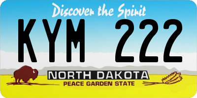 ND license plate KYM222