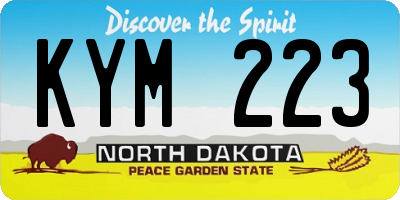 ND license plate KYM223