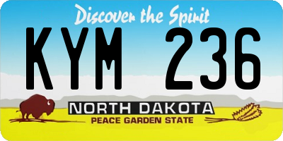 ND license plate KYM236