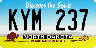 ND license plate KYM237
