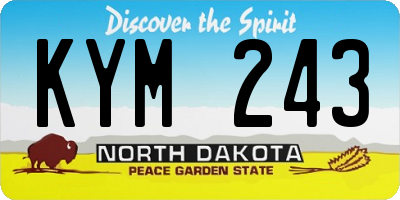 ND license plate KYM243