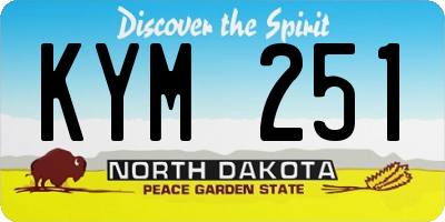 ND license plate KYM251