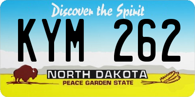 ND license plate KYM262