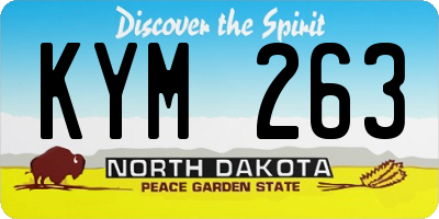 ND license plate KYM263
