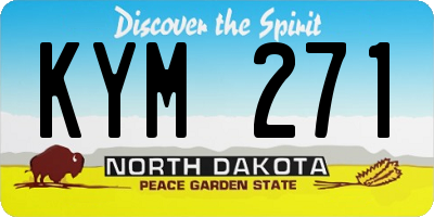 ND license plate KYM271