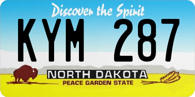 ND license plate KYM287