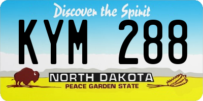 ND license plate KYM288