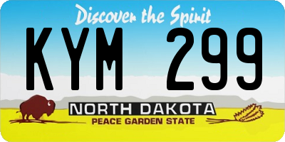 ND license plate KYM299