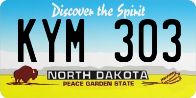 ND license plate KYM303