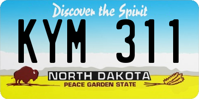 ND license plate KYM311