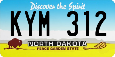 ND license plate KYM312