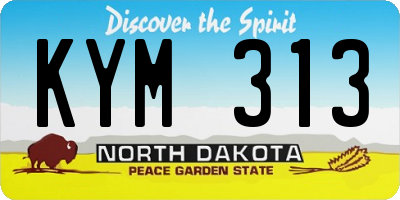 ND license plate KYM313