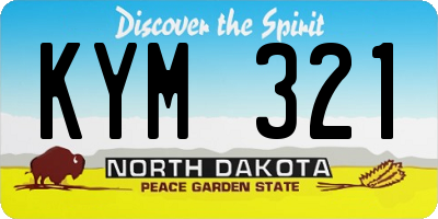 ND license plate KYM321
