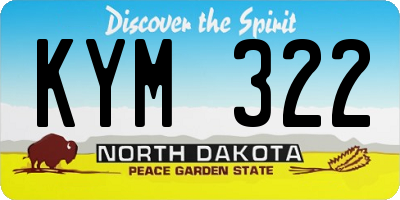 ND license plate KYM322