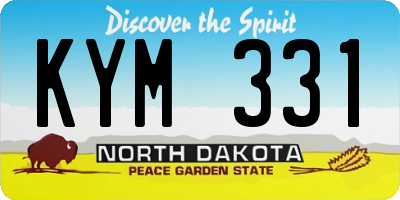 ND license plate KYM331