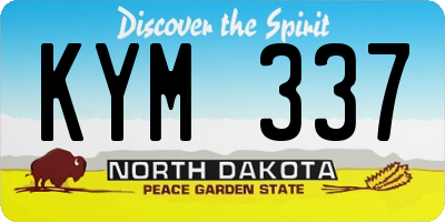 ND license plate KYM337