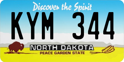 ND license plate KYM344