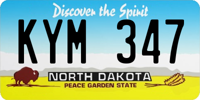 ND license plate KYM347