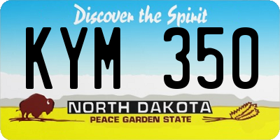 ND license plate KYM350