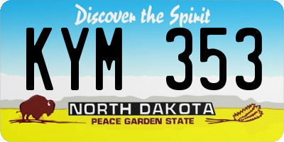 ND license plate KYM353