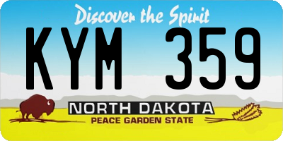 ND license plate KYM359