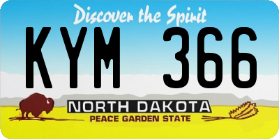 ND license plate KYM366