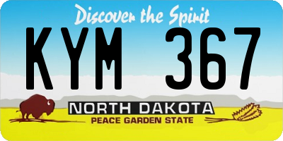 ND license plate KYM367