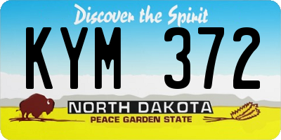 ND license plate KYM372