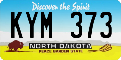 ND license plate KYM373
