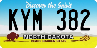 ND license plate KYM382