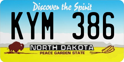 ND license plate KYM386