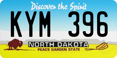 ND license plate KYM396