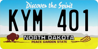 ND license plate KYM401