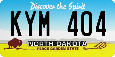 ND license plate KYM404