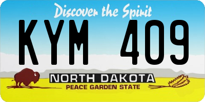 ND license plate KYM409
