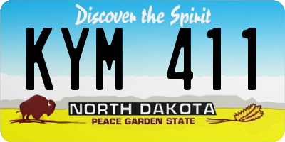 ND license plate KYM411