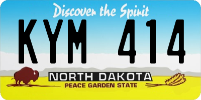 ND license plate KYM414