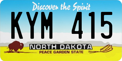 ND license plate KYM415