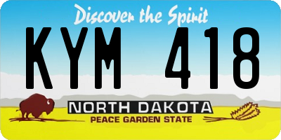 ND license plate KYM418