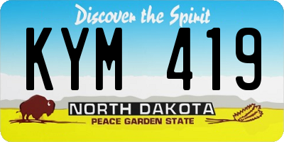 ND license plate KYM419