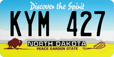 ND license plate KYM427